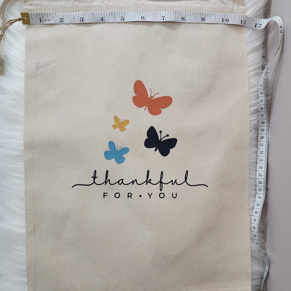 Port Authority Tote with Butterfly Design - Cream, Orange, Blue, Black Gift Bag - Picture 4 of 4